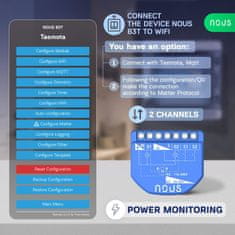 Nous Nous B3T WiFi Tasmota Spínací Modul (2 kanály, měření spotřeby) / Žaluziový Modul (1 kanál, ESP32)