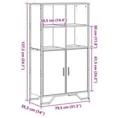 Vidaxl Highboard šedý sonoma 79,5 x 35,5 x 137,5 cm kompozitní dřevo