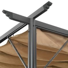 Vidaxl Pergola se zatahovací střechou taupe 3 x 3 m ocel 180 g/m²