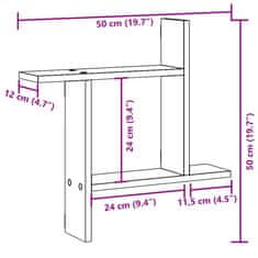 Vidaxl Nástěnné police 2 ks bílé 50 x 12 x 50 cm kompozitní dřevo