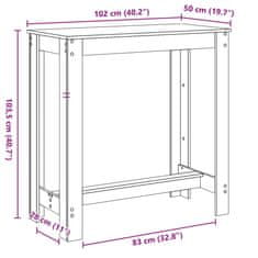 Vidaxl Barový stůl černý 102 x 50 x 103,5 cm kompozitní dřevo