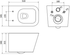 Mexen Mexen Teo rimless WC + SLIM soft-close sedátko, duroplast, cappuccino matt 30854064 - MEXEN