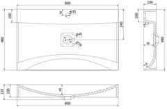 Mexen Mexen Poli umyvadlo na desku z konglomerátu 1/O 80 x 48 cm, černá - 23028071 - MEXEN