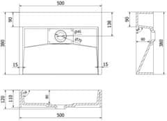 Mexen Mexen Ava umyvadlo na desku z konglomerátu 1/O 50 x 38 cm, bílá - 23015001 - MEXEN