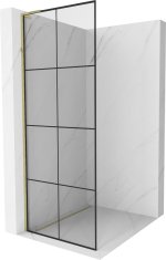 Mexen Mexen Kioto L Walk-in sprchová stěna 70 x 200 cm, černý vzor, zlatá - 800-070-103-50-77 - MEXEN