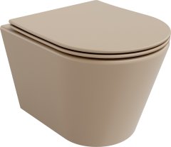 Mexen Mexen Rico rimless WC + SLIM soft-close sedátko, duroplast, cappuccino matt 30724064 - MEXEN