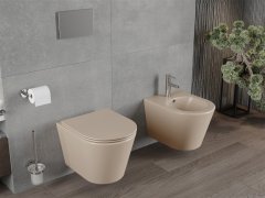 Mexen Mexen Rico rimless WC + SLIM soft-close sedátko, duroplast, cappuccino matt 30724064 - MEXEN