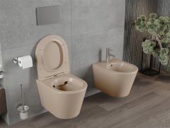 Mexen Mexen Rico rimless WC + SLIM soft-close sedátko, duroplast, cappuccino matt 30724064 - MEXEN