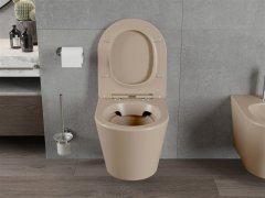 Mexen Mexen Rico rimless WC + SLIM soft-close sedátko, duroplast, cappuccino matt 30724064 - MEXEN