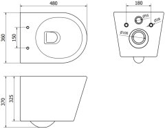 Mexen Mexen Rico rimless WC + SLIM soft-close sedátko, Duroplast, šedomodrá matná 30724069 - MEXEN