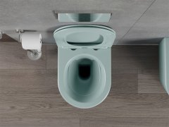 Mexen Mexen Rico rimless WC + SLIM soft-close sedátko, Duroplast, světle zelená matná 30724048 - MEXEN