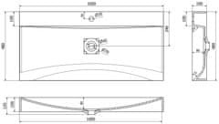 Mexen Mexen Poli umyvadlo na desku z konglomerátu 1/O 100 x 48 cm, černá - 23021071 - MEXEN