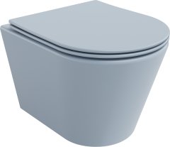 Mexen Mexen Rico rimless WC + SLIM soft-close sedátko, Duroplast, šedomodrá matná 30724069 - MEXEN