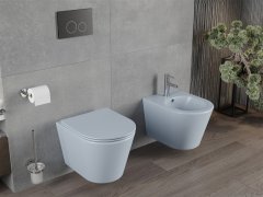 Mexen Mexen Rico rimless WC + SLIM soft-close sedátko, Duroplast, šedomodrá matná 30724069 - MEXEN