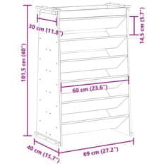 Petromila Truhlík na bylinky 6patrový bílý 69x40x101,5 cm masiv borovice