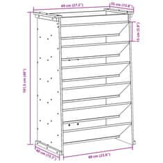 Petromila Truhlík na bylinky 6patrový hnědý 69x40x101,5 cm masiv borovice