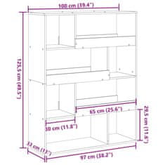 Petromila Knihovna bílá 100 x 33 x 125,5 cm kompozitní dřevo