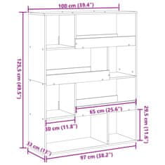 Vidaxl Dělicí stěna betonově šedá 100 x 33 x 125,5 cm kompozitní dřevo