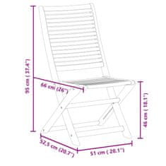 Petromila Skládací zahradní židle 6 ks 51x66x95 cm masivní akáciové dřevo