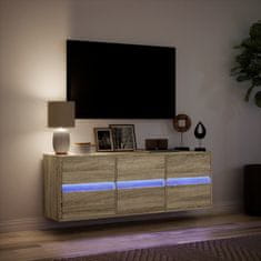 Vidaxl Nástěnná TV skříňka s LED osvětlením dub sonoma 130x31x45 cm