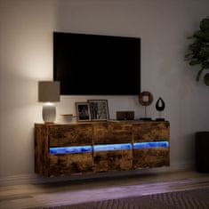 Vidaxl Nástěnná TV skříňka s LED osvětlením kouřový dub 130x31x45 cm