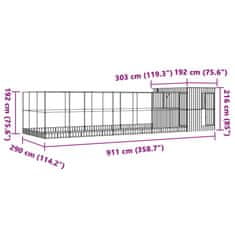 Petromila Voliéra s nástavbou stříbrná 911 x 303 x 216 cm ocel