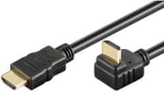 PremiumCord HDMI zahnutý konektor 270° 2m + Ethernet kabel