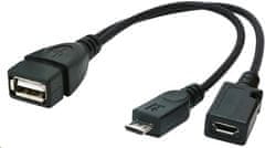 Gembird CABLEXPERT kabel USB AF/micro BM + micro BF, OTG + dobíjení, 15cm, pro tablety a smartphone