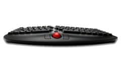 ADESSO WKB-3150UB/ bezdrátová klávesnice 2,4GHz/ ergonomická/ trackball/ USB/ černá/ US layout