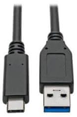 PremiumCord kabel USB-C - USB 3.0 A (USB 3.1 generation 2, 3A, 10Gbit/s), 3m, černá