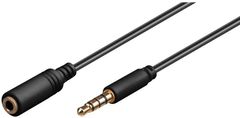 PremiumCord kabel jack 3.5mm 4 pinový pro iPhone, iPad, iPod, M/F, 3m