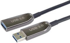 PremiumCord prodlužovací optický kabel USB-A 3.0, 10m, černá