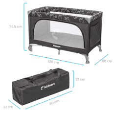Kidnort Cestovní postýlka Grotta světle šedá