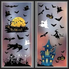 HOME & MARKER® Halloween Samolepky na okno, Samolepky na okna, Opakovaně použitelné Nálepky na okna pro Halloween | SPOOKCLINGS Čarodějnice