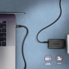 AXAGON kabel USB-C - USB-C SPEED USB3.2 Gen 1, PD60W 3A, opletený, 3m, černá