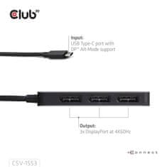 hub MST USB-C na 3xDisplayPort, Single: 8K30Hz, Triple: 4K60Hz (CSV-1553)