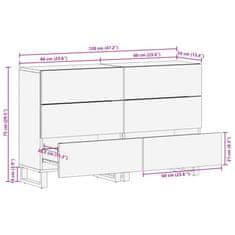 Vidaxl Příborníky 2 ks 60 x 34 x 75 cm masivní mangovníkové dřevo