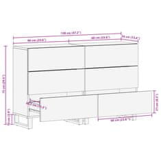 Vidaxl Příborníky 2 ks 60 x 34 x 75 cm masivní akáciové dřevo