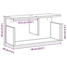 Vidaxl Nástěnná skříňka 60 x 20 x 30 cm šedá sonoma kompozitní dřevo