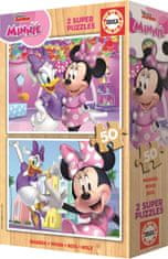 Educa Dřevěné puzzle Minnie a Daisy 2x50 dílků