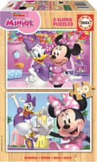 Educa Dřevěné puzzle Minnie a Daisy 2x50 dílků