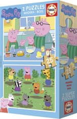 Educa Dřevěné puzzle Prasátko Peppa 2x25 dílků