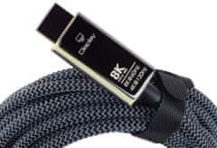 PremiumCord PremiumCord optický fiber kabel, Ultra High Speed HDMI 2.1, 8K@60Hz, zlacené, opletený, 10m - zánovní