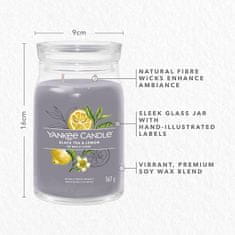 Yankee Candle Vonná svíčka Signature ve skle velká Black Tea & Lemon 567g