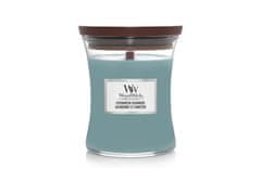 Woodwick Vonná svíčka s dřevěným knotem střední Evergreen Cashmere 275g