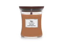 Woodwick Vonná svíčka s dřevěným knotem střední Santal Myrrh 275g