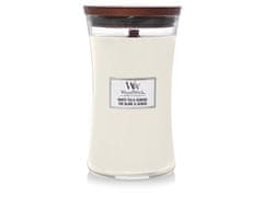 Woodwick Vonná svíčka s dřevěným knotem velká White Tea & Jasmine 609 g