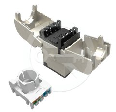 Solarix Samořezný keystone Solarix CAT6A STP SXKJ-10G-STP-RAL-SA, RAL FIT moduly, GROUND LOCK