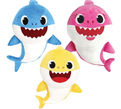 Leventi Baby Shark plyšový na baterie se zvukem - žlutý