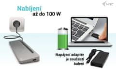 I-TEC i-tec dokovací stanice USB-C Metal Ergonomic, 3x 4K Display, PD 100W + i-tec Universal Charger 100 W